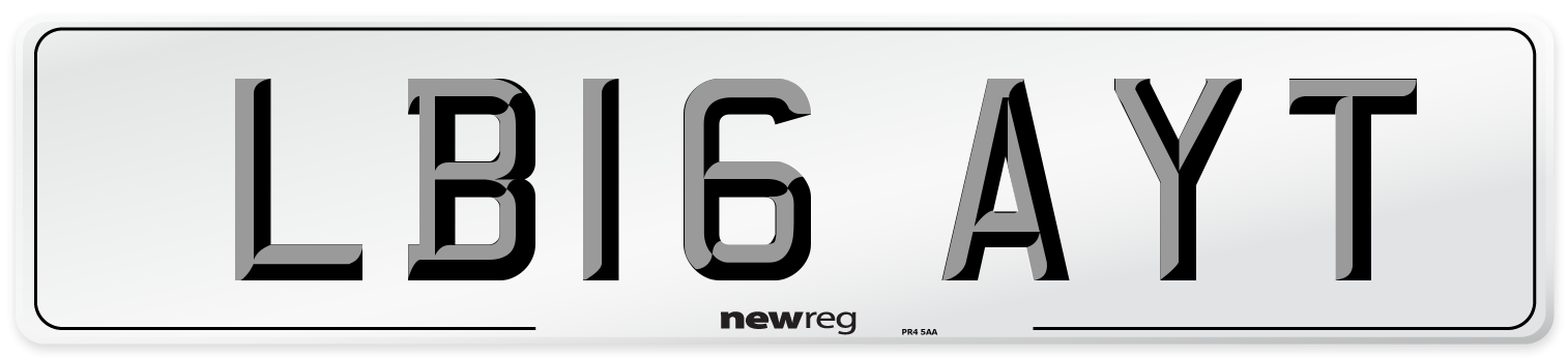LB16 AYT Number Plate from New Reg